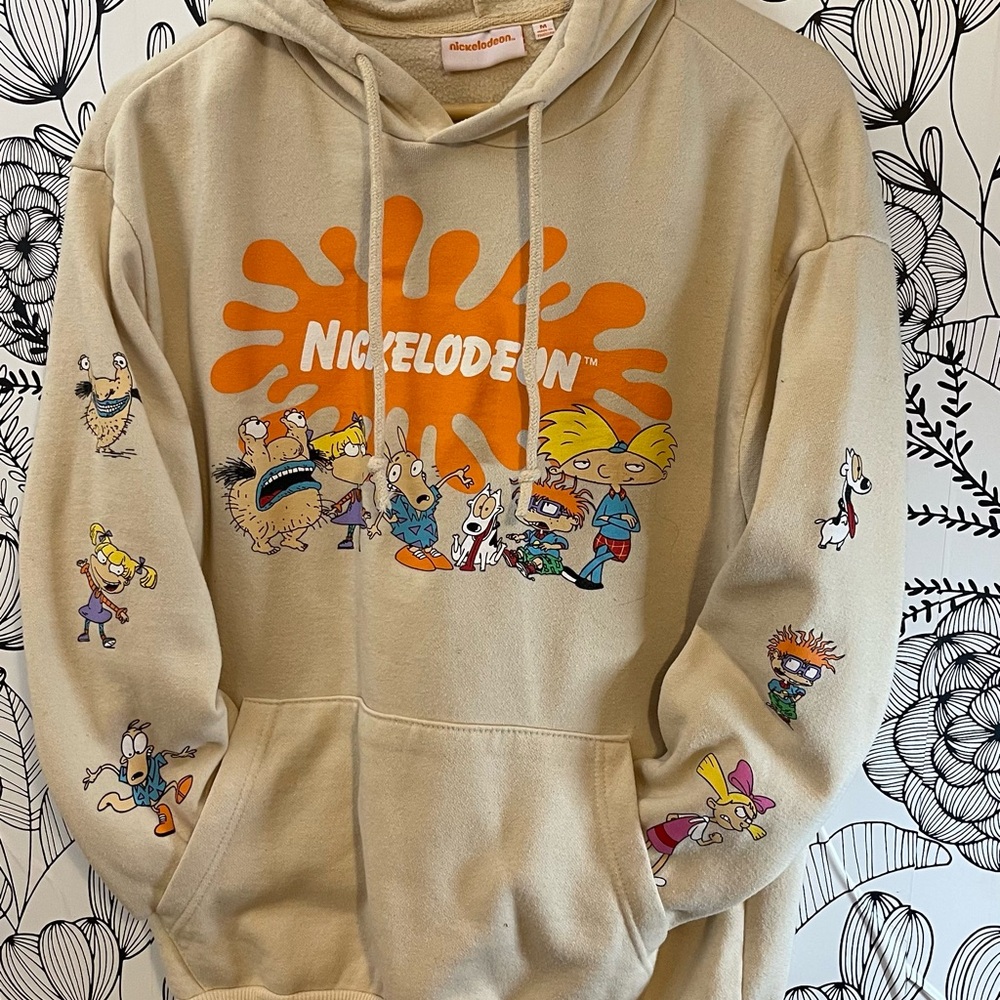Nickelodeon Cream Hoodie with Orange Accents